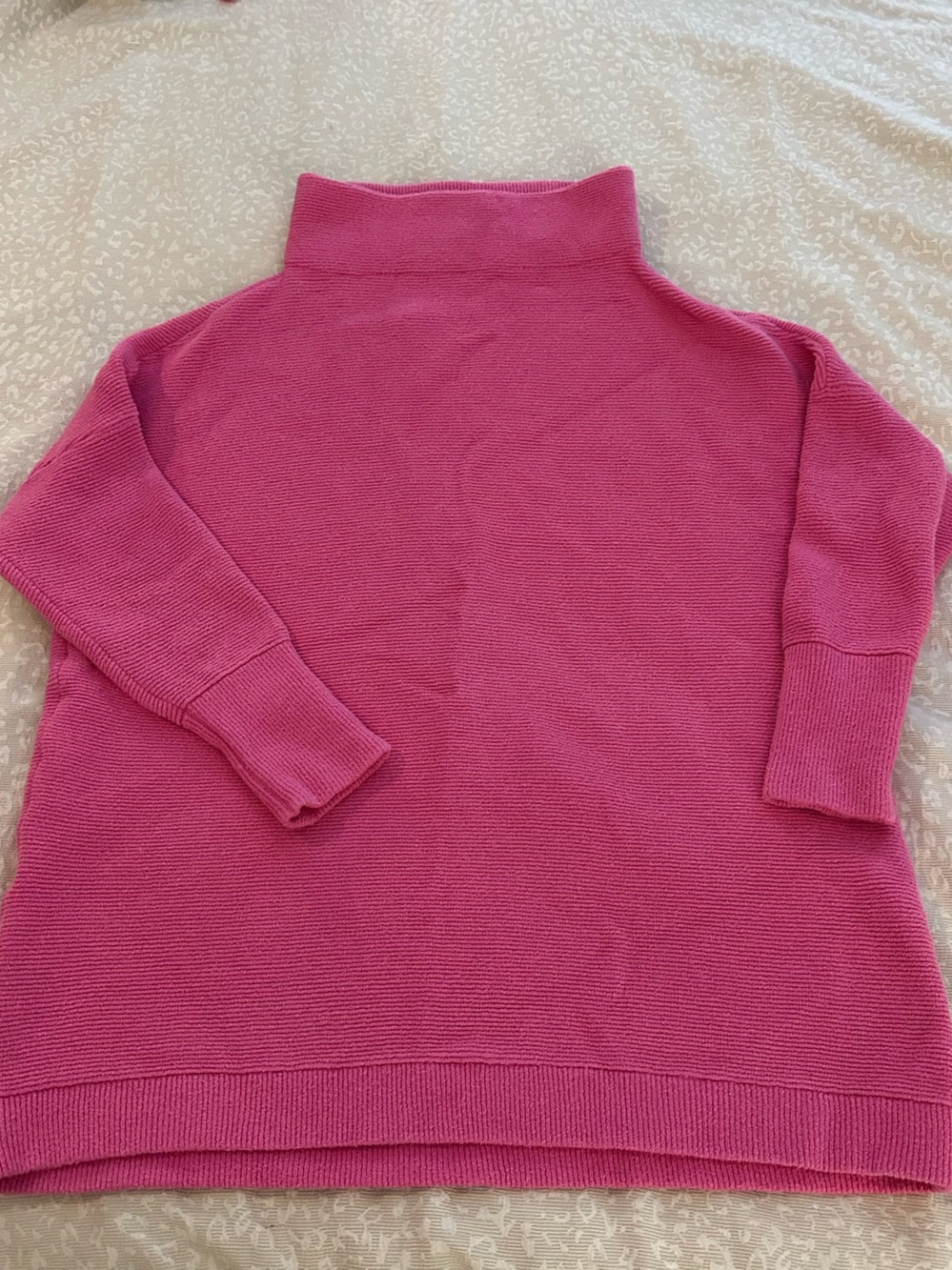 Free People Bright Pink Scoop-Neck Pullover Sweater